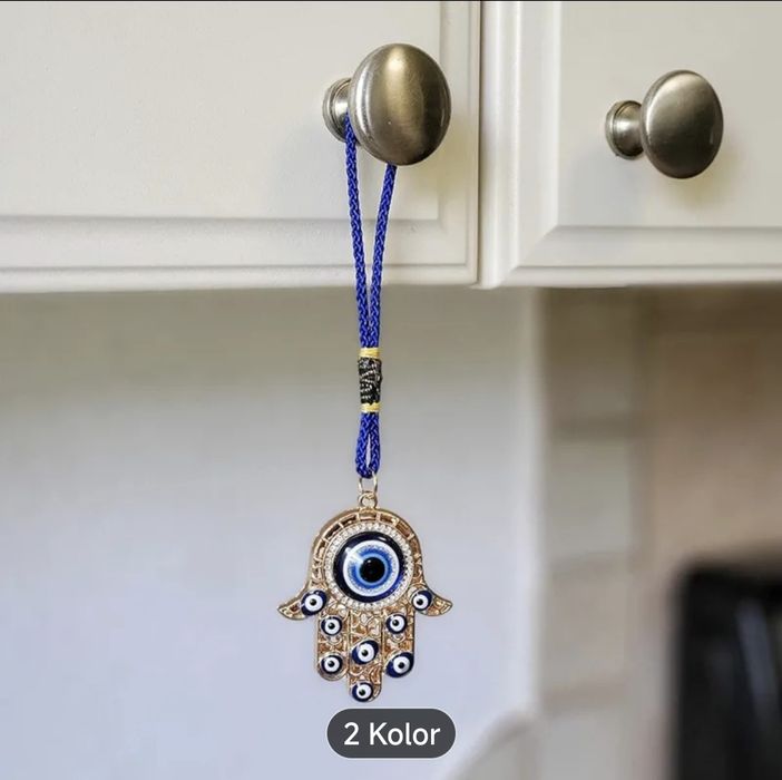 Złoty Turecki wiszący Amulet dłoni Fatimy