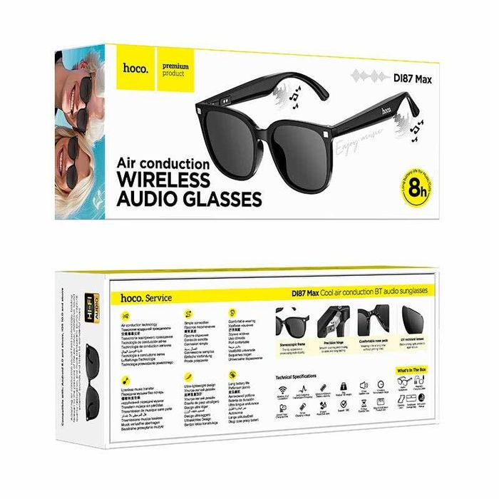 Очки HOCO Cool air conduction BT audio sunglasses DI87 Max с Bluetooth-наушниками