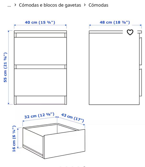 Conjunto móveis de quarto MALM
