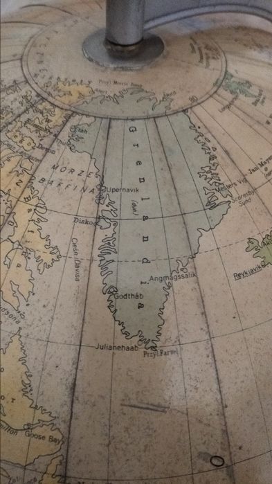 Duży stary szkolny globus lata 60-te