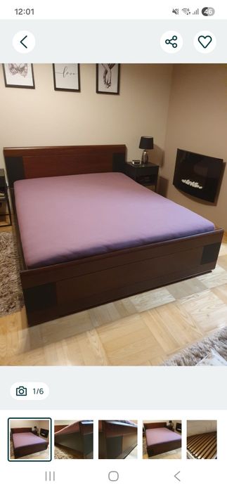 Łóżko 160×200 industrialne drewniane kolekcja Wanat Meble