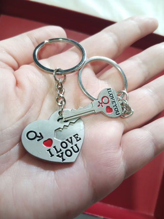 Porta-chaves duplo Dia dos Namorados I love You