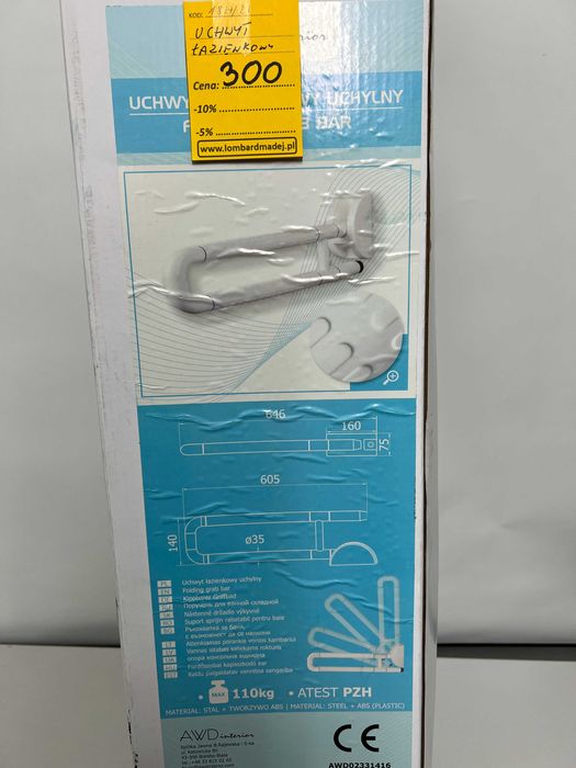 Uchwyt Łazienkowy Uchylny AWD NOWY * Komis Madej Gorlice
