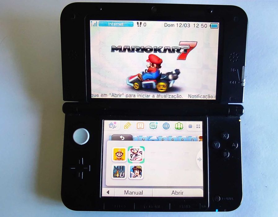 Nintendo 3DS XL Azul - Desbloqueada - Cartão 128 GB-