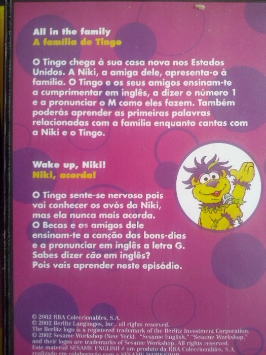 colecção, video cassete vhs sesame english