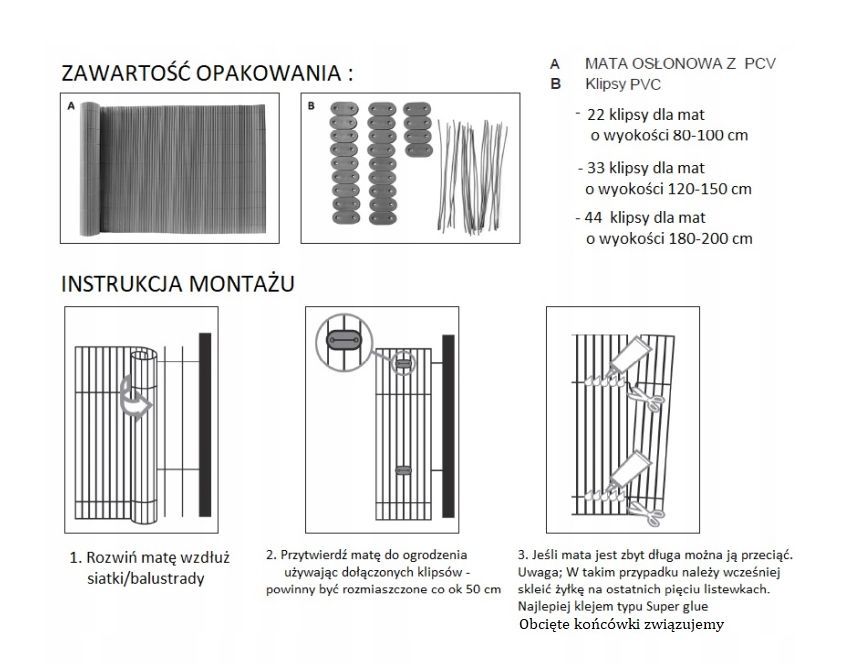 Dwustronna Mata Pcv, Balkonowa 1,5X3 M, Antracyt