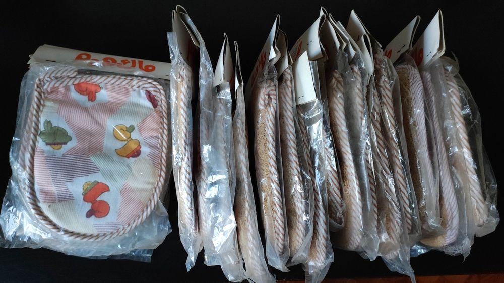 6 luvas de banho vegetal