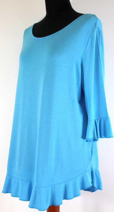Bluzka tunika niebieska stretch lużna R 44/46