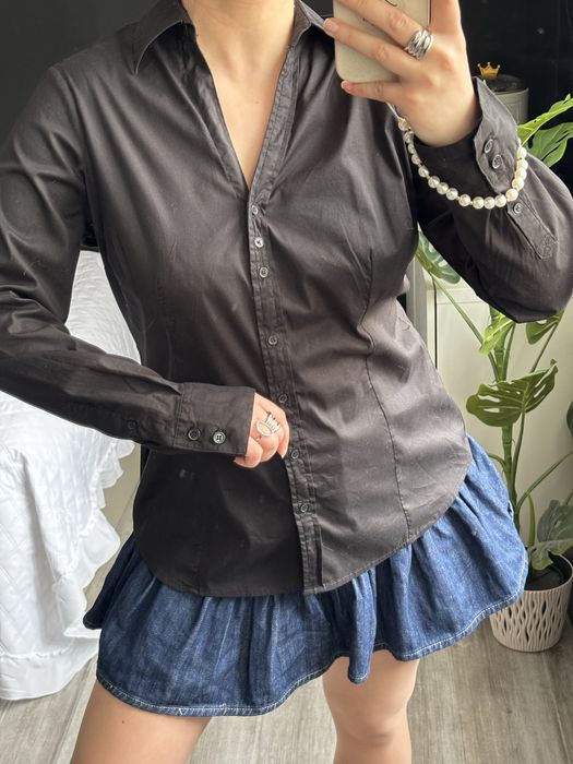Koszula marki MEXX Rozmiar XL czarna taliowana elegancka klasyk