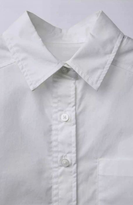 Сорочка біла ZARA нова XS S котон дівчача жіноча базова Вигідно