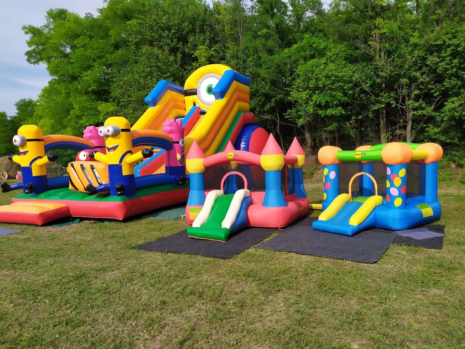 Надувна гірка батут горка оренда. Атракціони прокат солодка вата, тир ...