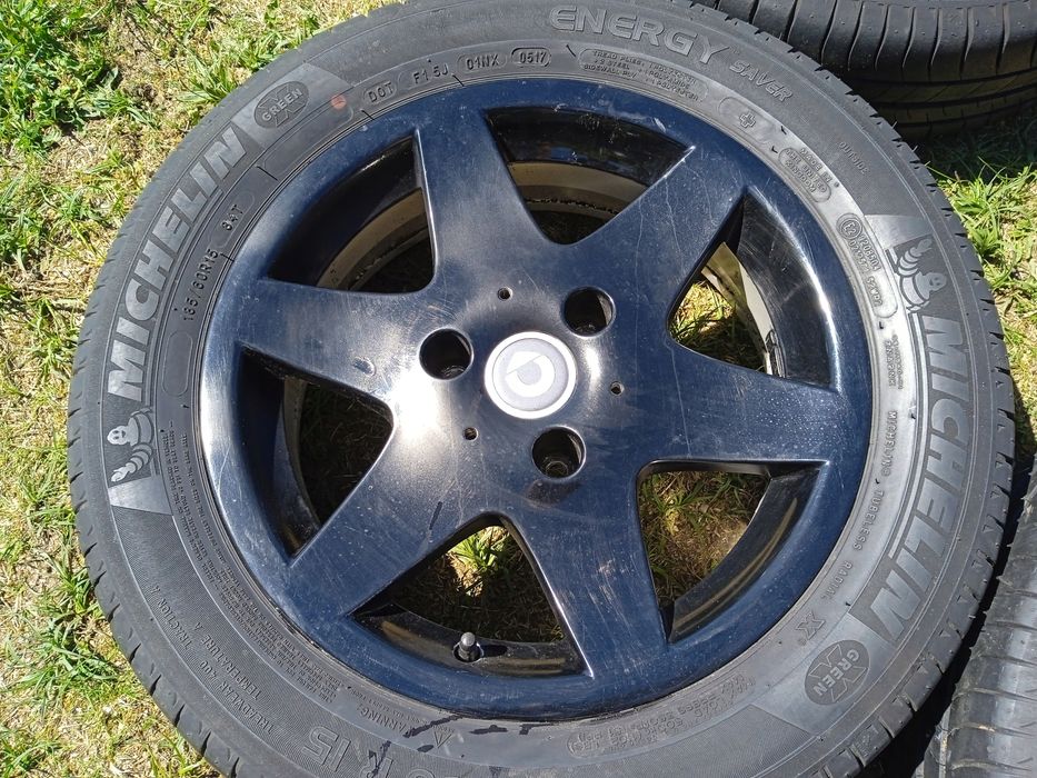 felgi aluminiowe 3x112 smart fortwo 450 opony lato 165/65 15 i 185/60