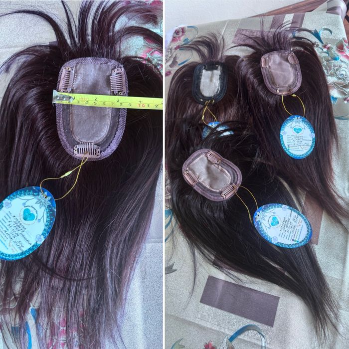 Натуральная накладка топпер кожа шёлк славянка волос темный шоколад