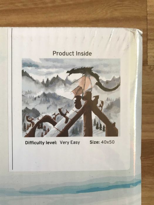 Obraz na ramie Smok na szczycie Malowanie po numerach Hobbit Tolkien