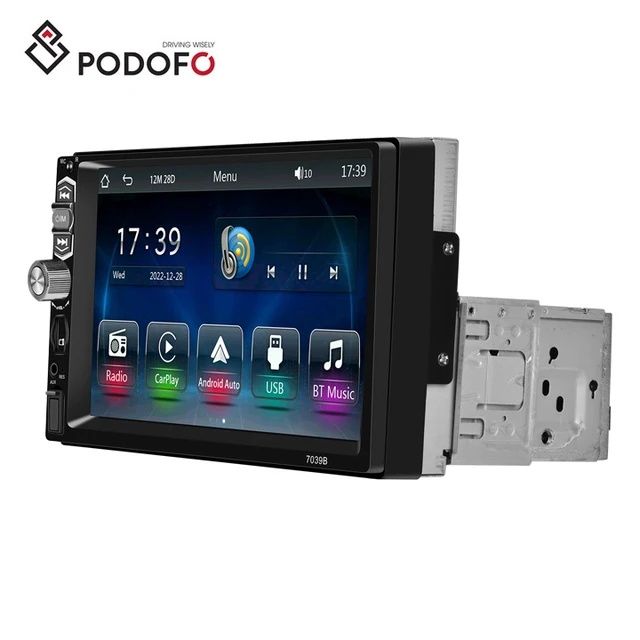 Rádio 1din 7 polegadas 7039B com Carplay sem fios USB BT FM Micro NOVO