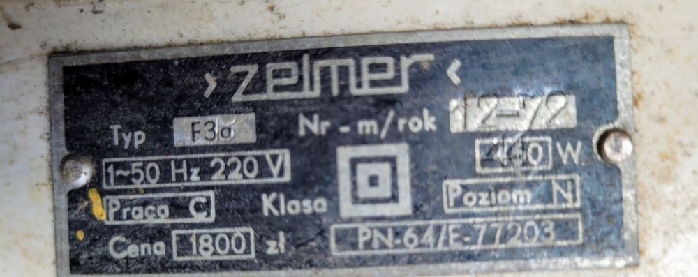 Froterka polerka odkurzacz PRL Predom Zelmer F3a