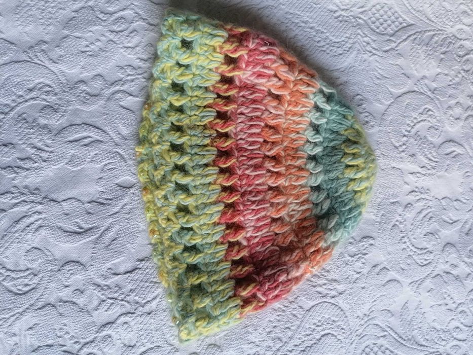 czapka ażurowa z mieszanki wełny i akrylu