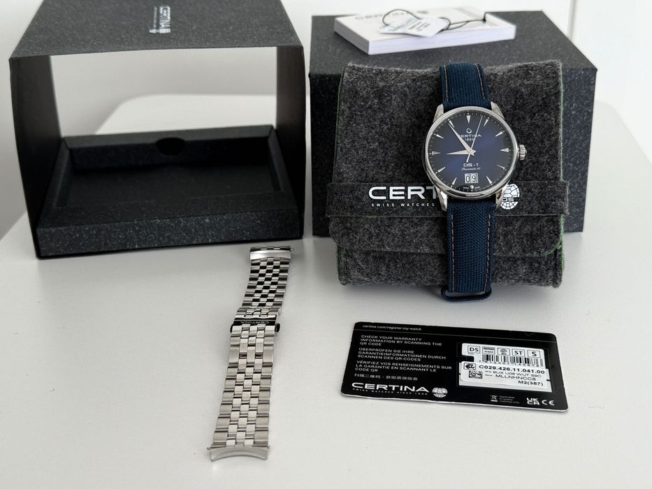 Certina DS‑1 Big Date C029.426.11.041.00 – komplet, stan bardzo dobry