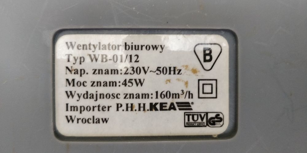 Wentylator biurowy obrotowy-masywny