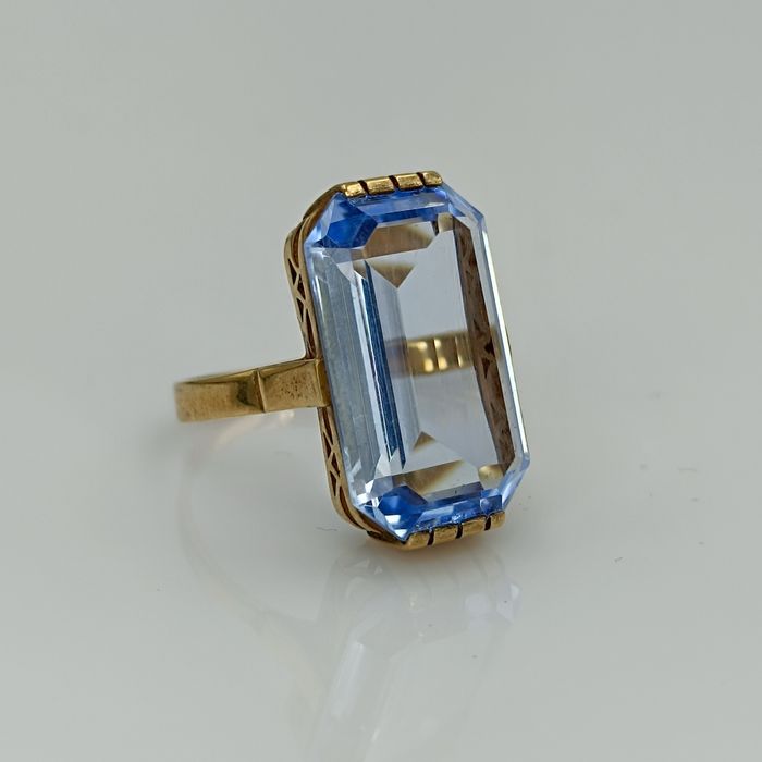 Советское серебряное кольцо 875 пробы (СЮ6) с перунитом