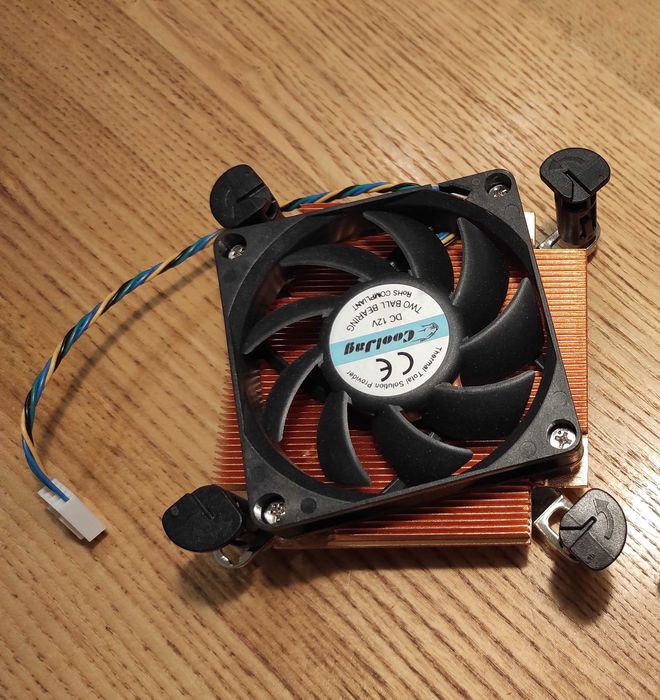 Медний ЦПУ кулер CPU cooler вентилятор Intel CoolJag 1U ШИМ 4-pin PWM