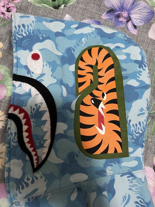 BAPE Fire Camo Shark Full Zip OG Hoodie rare CW FrankenApe