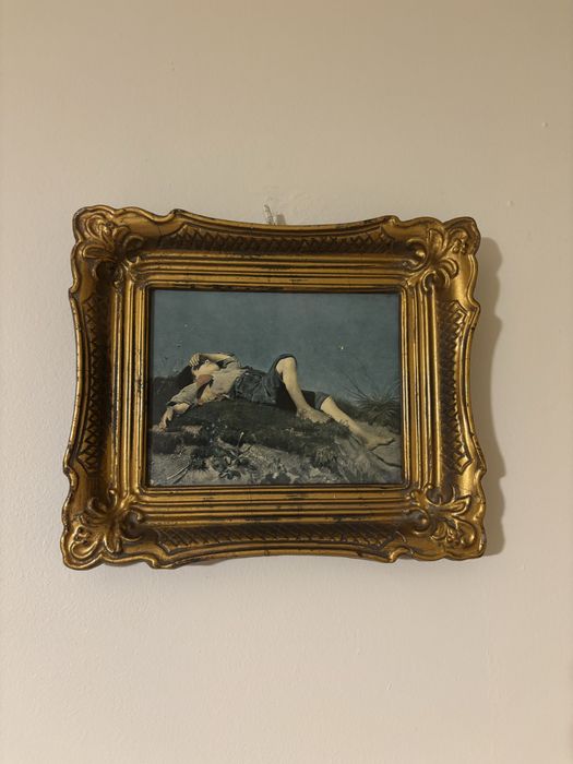 Obraz Pastuszek w złotej ramie vintage