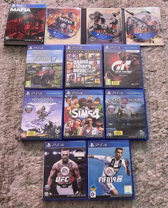 Ігрові диски для PS 4 список в описі