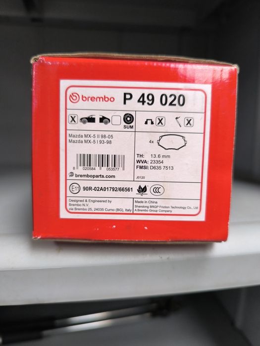 Calços/pastilhas frontais brembo Mazda MX5 / Miata