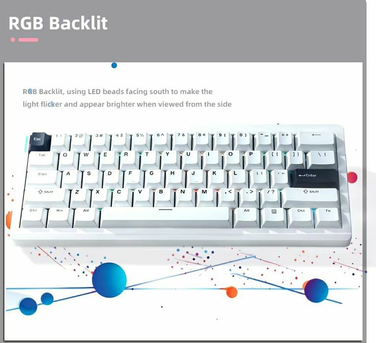 60% Бездротова механічна акумуляторна ігрова  основа GMK61, GMK67