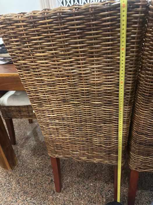 Cadeiras rusticas vime kubu castanho