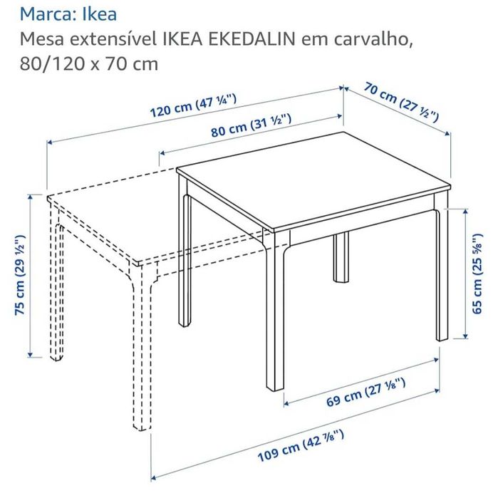 Mesa Ekedalen Ikea nova