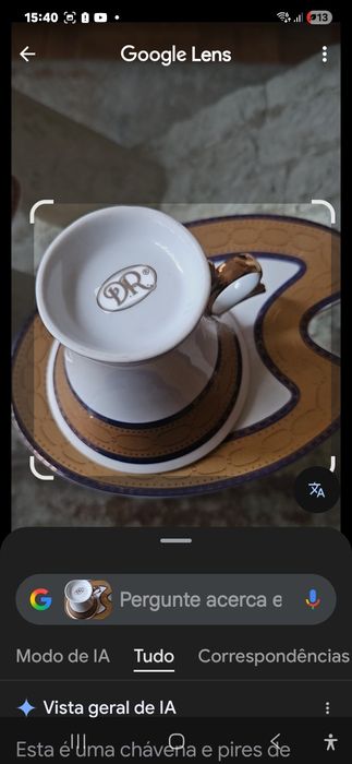 Chávenas em porcelana