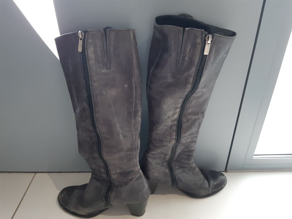 Buty kozaki skórzane