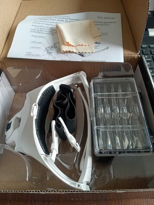 Lupa de Cabeça Profissional c/ 2 LEDs e 5 Lentes – NOVA (Versão Upgrade)