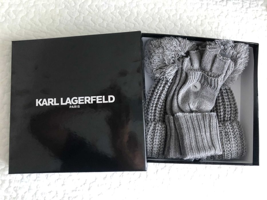 Karl Lagerfeld komplet czapka + rekawiczki
