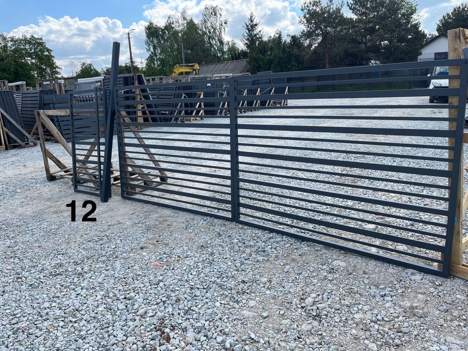 Brama dwuskrzydłowa 4,0x1,5 furtka,słupki 7x7, NUMER 012