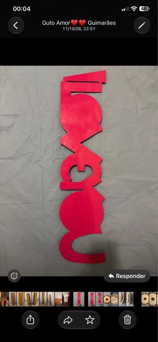 Placa de parede I Love You  imantada