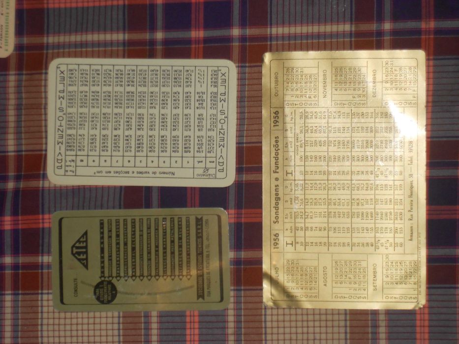 Calendarios bolso antigos coleccao anos 50, 60 e 70