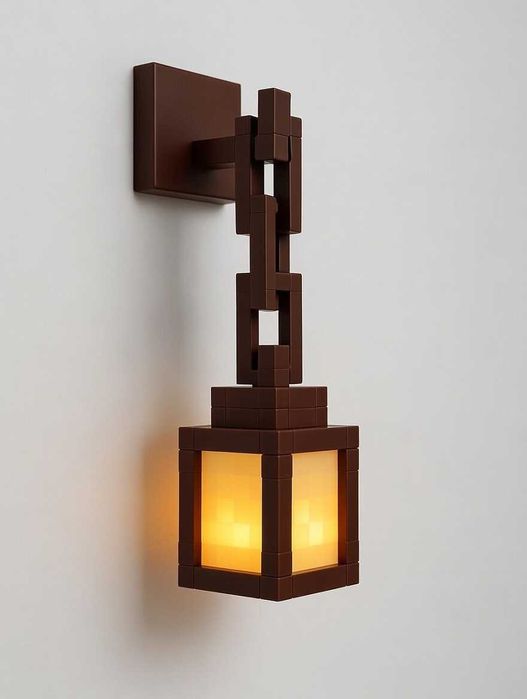 Настіний ліхтар у стилі майнкрафт, Minecraft, LED-свічка 3D-друк Декор