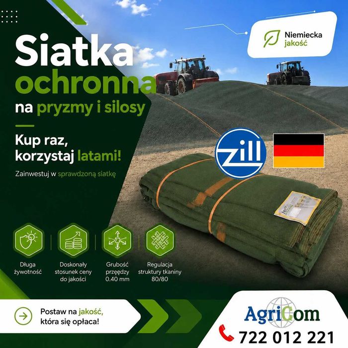 Siatka ochronna na pryzmy kiszonka z kukurydzy ZILL Niemcy