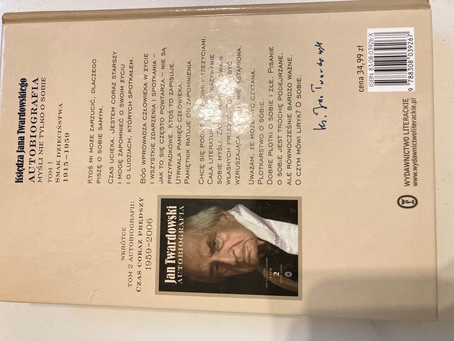 Jan Twardowski Autobiografia Myśli nie tylko o sobie