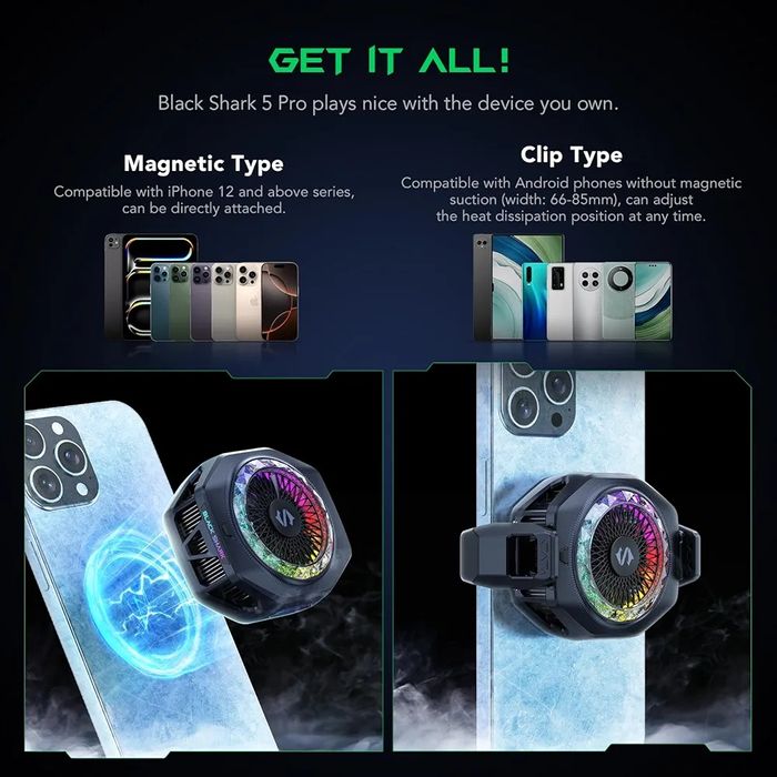 Magnetyczna chłodzenie do telefonu Black Shark do iPhone Android 5 Pro