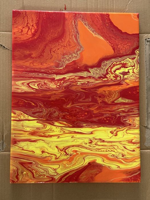 Obraz abstrakcyjny ręcznie malowany 40x50 cm – nowoczesny, efekt marmuru, unikat