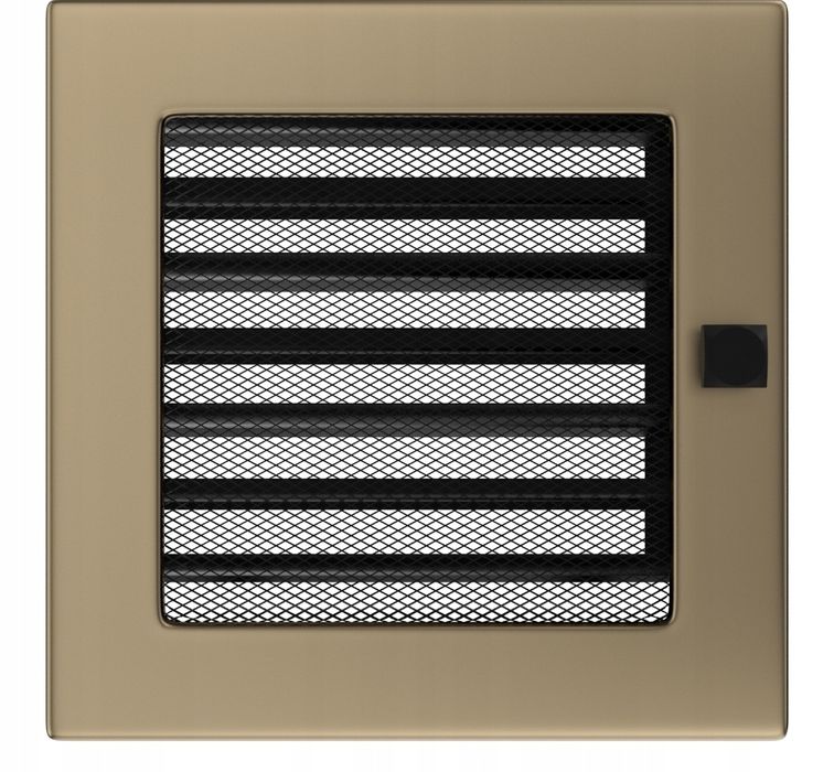 Kratka wentylacyjna złoto galwaniczne z żaluzją 17 cmx17 cm, NOWA