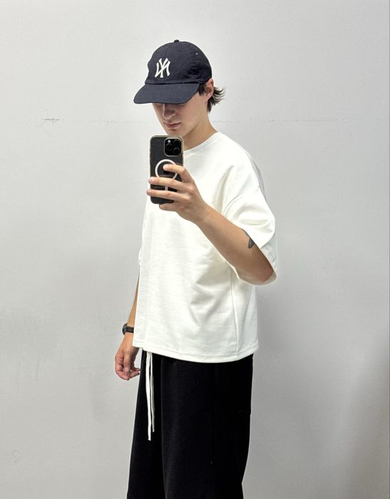 Oversize футболка чорна / біла плотна базова оверсайз t-shirt S M L XL 100% cotton