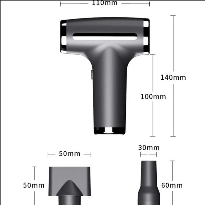Новые! Портативный Аккумуляторный Фен для сушки волос PD008 Серый 60Вт
