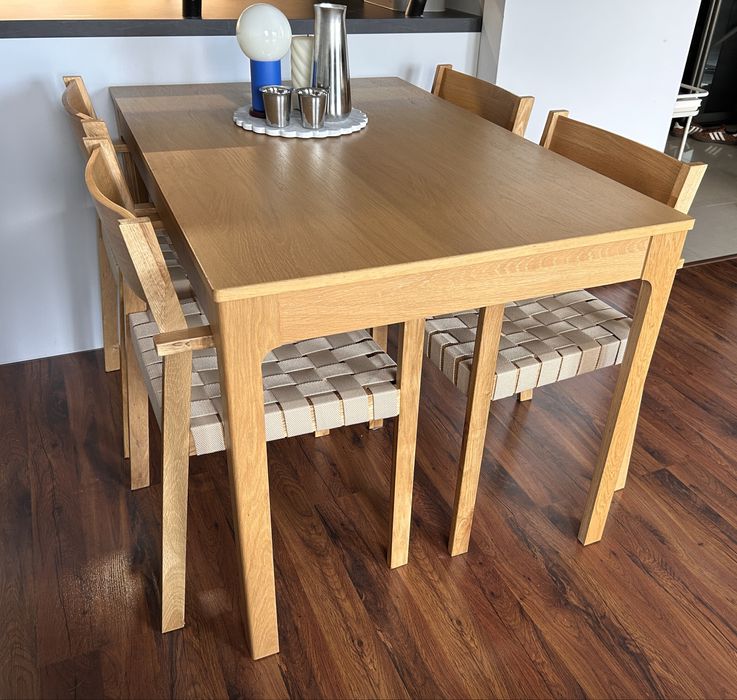 Stół rozkładany + krzesła dębowe IKEA EKDALEN (aktualnie TONSTAD), JYSK VADEHAVET