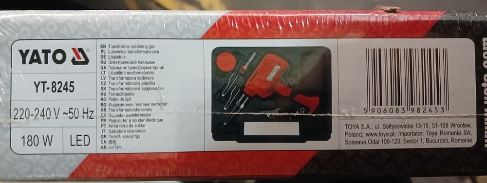 Паяльник імпульсний мережевий YATO, P=180 Вт [10] YT-8245