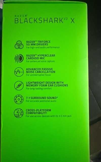 Razer BlackShark V2 X green słuchawki xbox pc ps5 ps4 x s na licencji